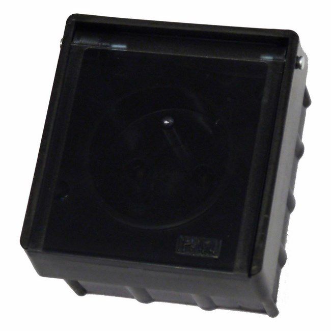 Sort enkelt udendørs stikkontakt Polmark Tarnów Lambda med jordforbindelse