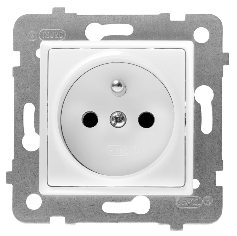 Enkelt indbygningsstik Polmark Tarnów Rosa med jord, hvid