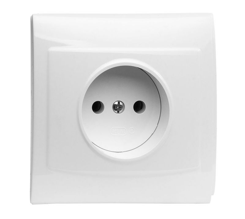 Polmark Tarnów Vega enkelt indbygningsstik uden jord, hvid