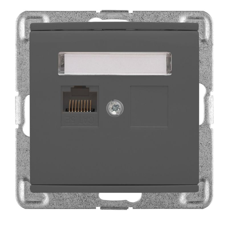 Polmark Verona Bazalt RJ45 enkelt indbygningsstik