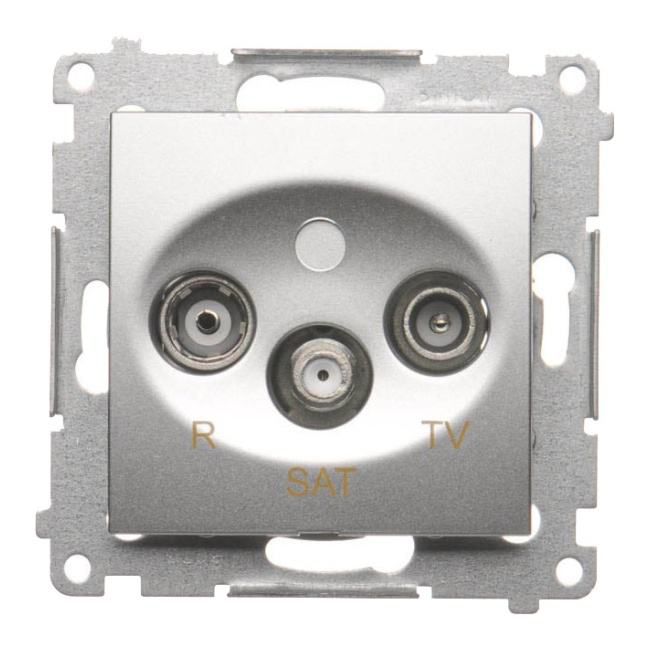 Enkelt SAT-stik Kontakt-Simon S54 i sølv