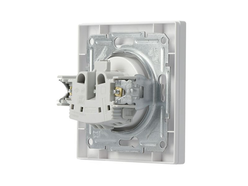 Schneider Electric Asfora enkeltstikdåse IP20 med jord, hvid