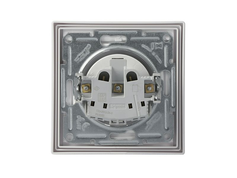 Enkelt indbygget stikkontakt Schneider Electric Asfora IP44 med jord, hvid