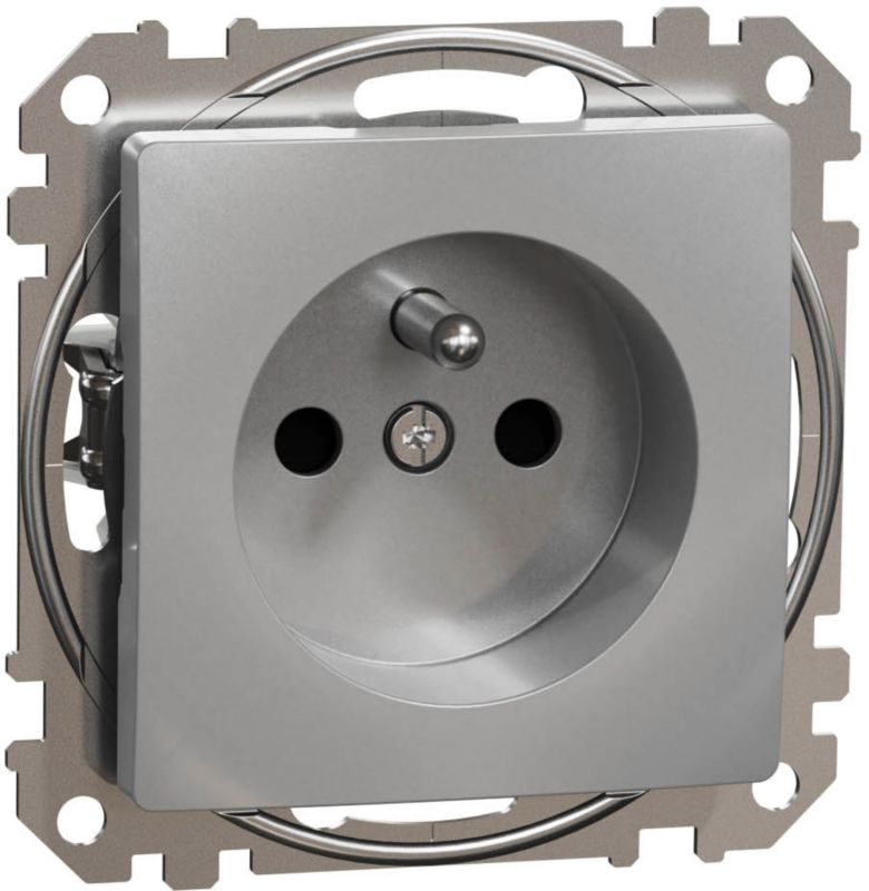 Enkeltstikdåse Schneider Electric Sedna Design&Elements med aluminiumsafdækning