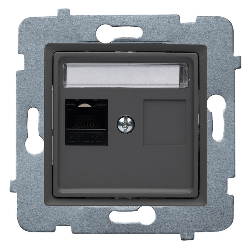 Polmark Rosa basalt RJ45 indbygningsstik