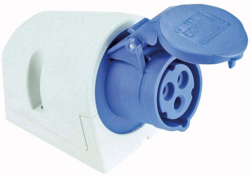 Fastmonteret PCE-stik 250 V 16 A med jordforbindelse