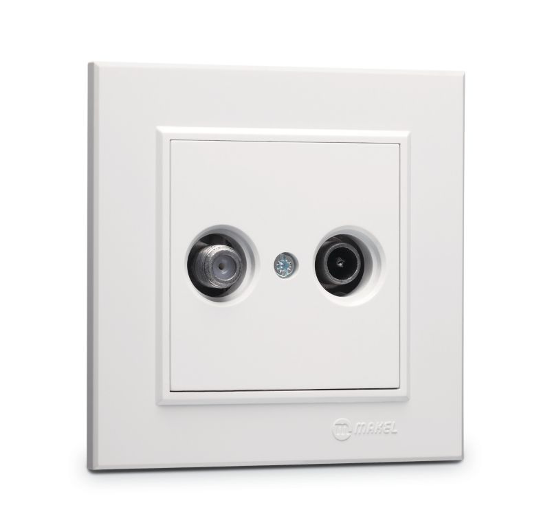 Makel Karea hvid TV SAT-stik