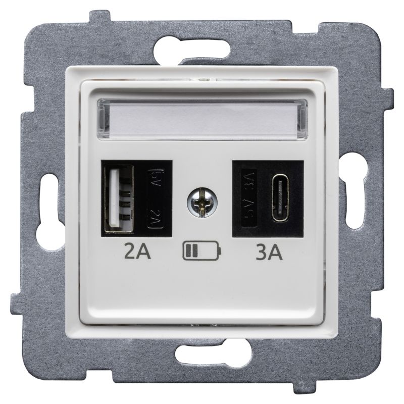 Polmark Rosa hvid USB-stik med A + C porte