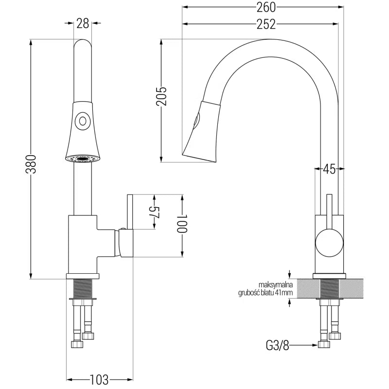 Granitvask Mario 2-Kammer 82x43,6 cm Sort Metalik med Armatur