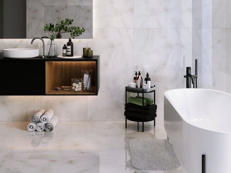 Ceramstic Onixon poleret klinke 120 x 60 cm hvid 1,44 m²