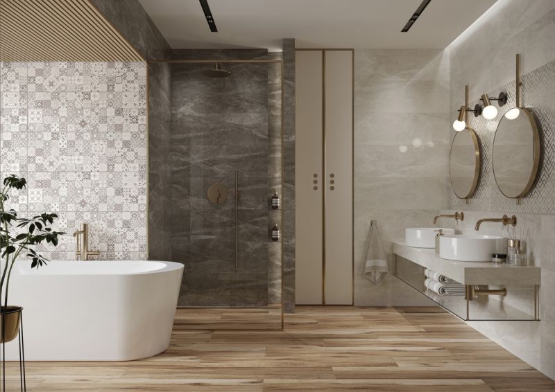 Edera porcelænsflise 20 x 120 cm sort mat 1,2 m²