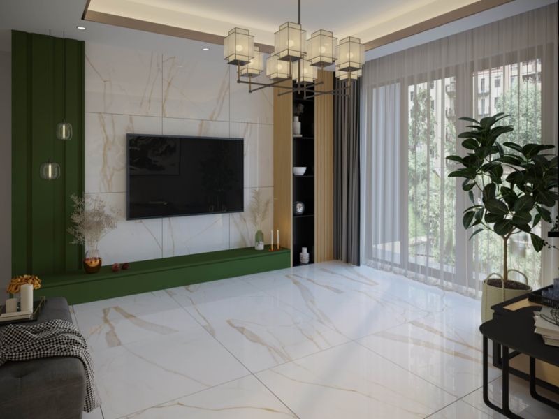 Maruve-gulvflise 120 x 120 cm i guld, 2,88 m²