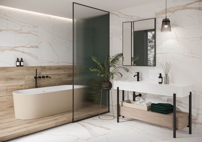 Maruve gulvfliser 60 x 60 cm i guld, 1,44 m²