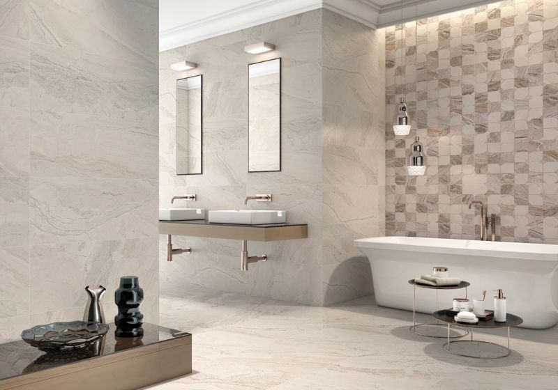 Frostsikker Earth Song porcelænsflise 60 x 60 cm hvid 1,08 m²