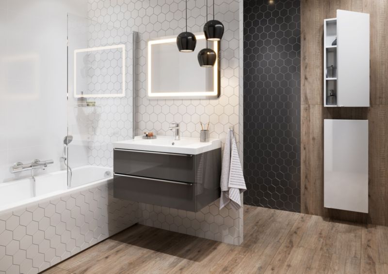 Frostbestandig Hex-gulvflise 26,5 x 51 cm snow 0,95 m²