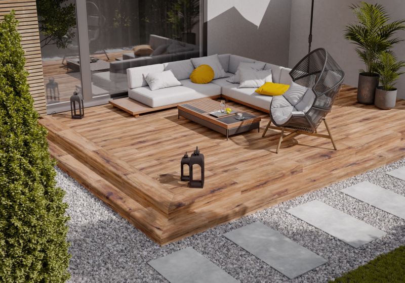 Frostbestandig porcelænsflise Pont 19,3 x 120 cm okker 1,16 m²