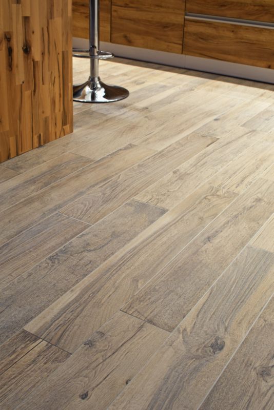 Frostsikker soft-gulvflise 15 x 100 cm cream 1,23 m²