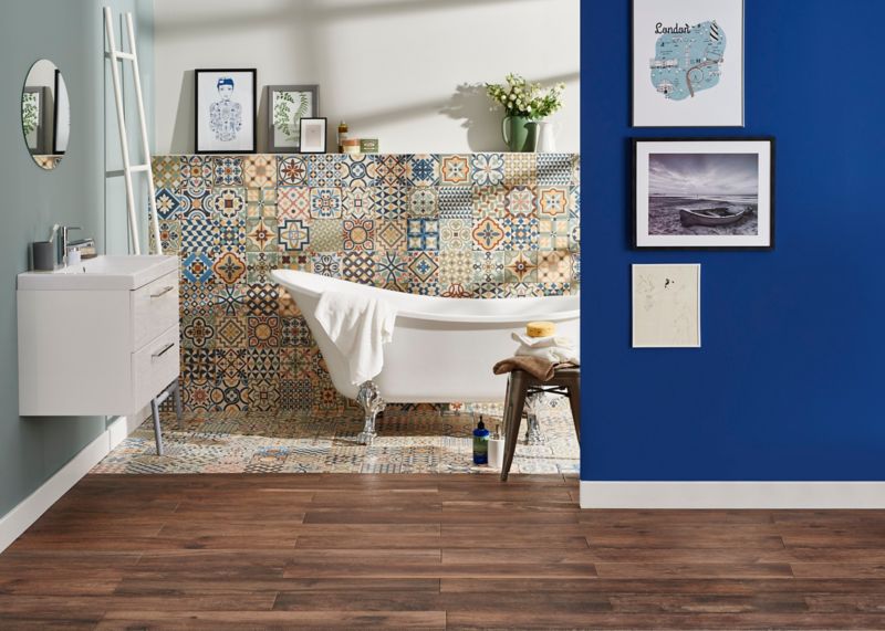 Frostbestandig soft-gulvflise 15 x 100 cm nut 1,23 m2