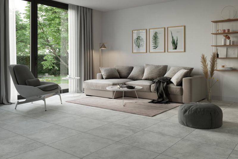 Frostbestandig glasert Ashford GoodHome porcelænsflise 59,8 x 59,8 cm lys grå 1,07 m²