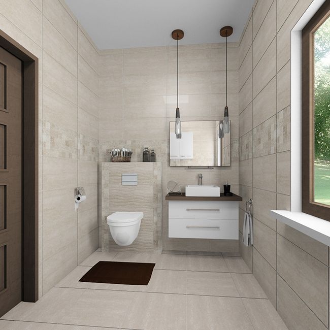 Frostbestandig glaseret Augusto-gulvflise 45 x 45 cm beige 1,82 m²