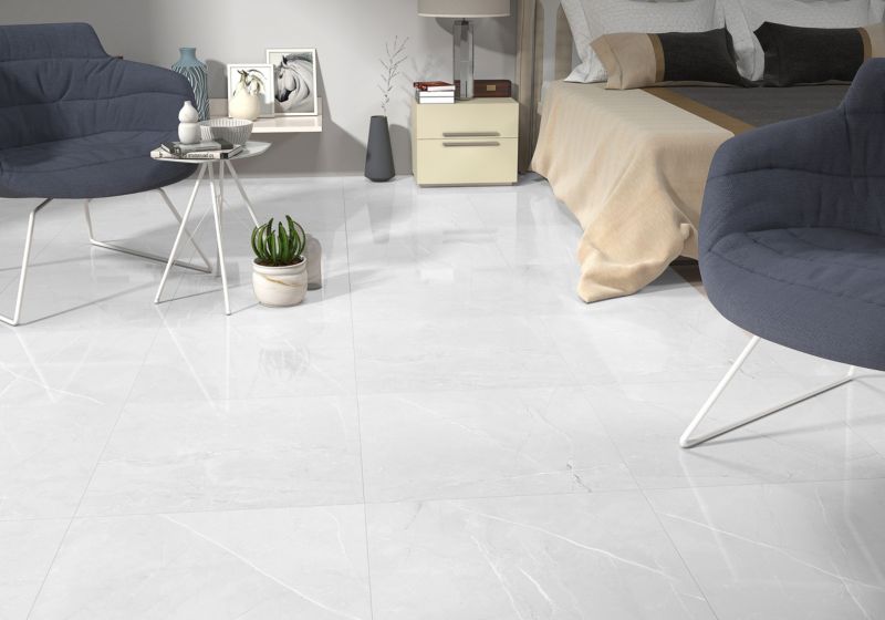 Frostbestandig glasurporcelæn Bali 60 x 60 cm blanco 1,8 m²