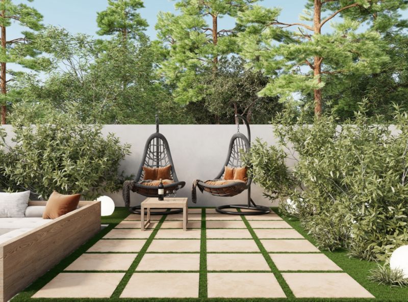 Frostbestandig glaseret Birro klinke 60 x 60 x 2 cm beige