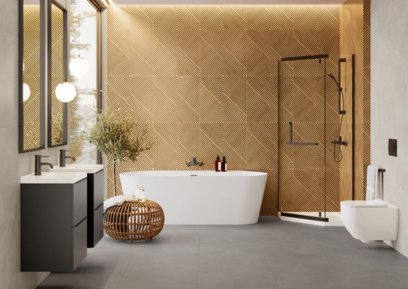 Frostbestandig glaseret Costole porcelænsflise 60 x 60 cm natural 1,44 m²