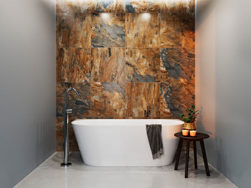 Frostbestandig glaseret Cuadrado klinke 60 x 60 cm brun 1,44 m²