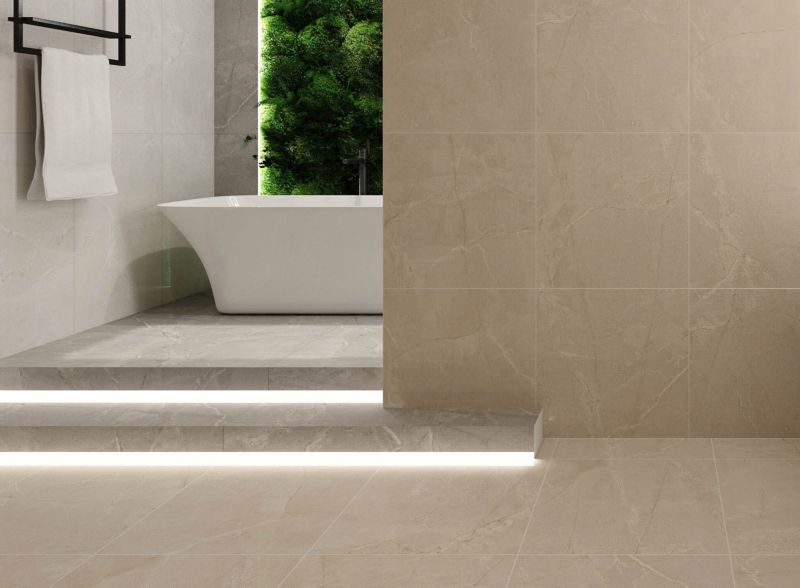 Frostbestandig glaseret porcelænsflise Egen Foxton 60 x 60 cm crema 1,44 m²