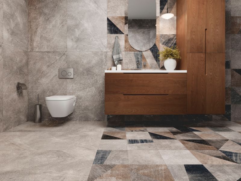 Frostbestandig glasert Kamio-gulvflise 120 x 60 cm grå mat 1,44 m²