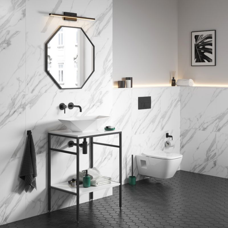 Frostbestandig glaseret porcelænsflise Lomero Ceramstic 60 x 60 cm hvid mat 1,44 m² 25 kg