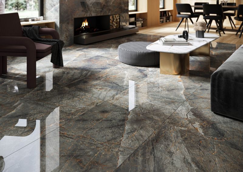 Frostbestandig glaseret Madis porcelænsflise 60 x 60 cm Caoba poleret 1,44 m²