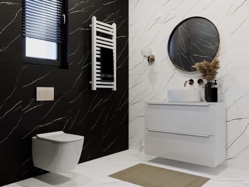 Frostbestandig glaseret porcelænsflise Mavros Slate 60 x 120 cm hvid 1,44 m²