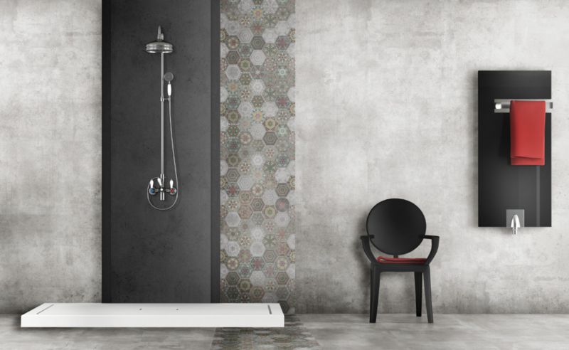 Frostbestandig glasurbelagt patchwork hexagon gulvflise 60 x 60 cm multifarvet 1,44 m²