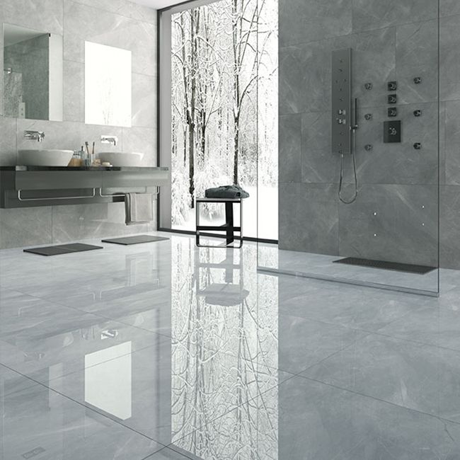 Frostbestandig glaseret porcelænsflise Pulpis 60 x 119,5 cm grå 2,16 m²