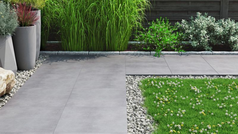 Frostbestandig glaseret Rocky-gulvflise 60 x 60 cm grå 0,72 m²