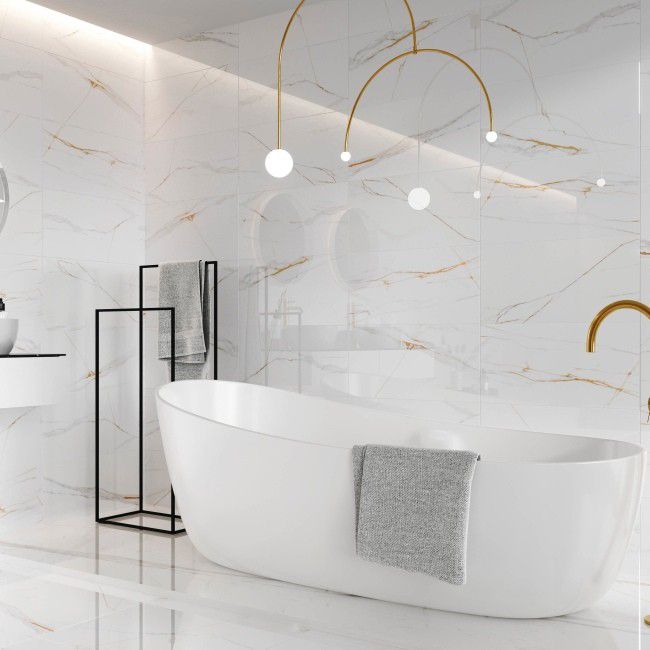 Frostbestandig glaseret porcelænsflise Sidamo Ceramstic 60 x 60 cm hvid mat 1,44 m²