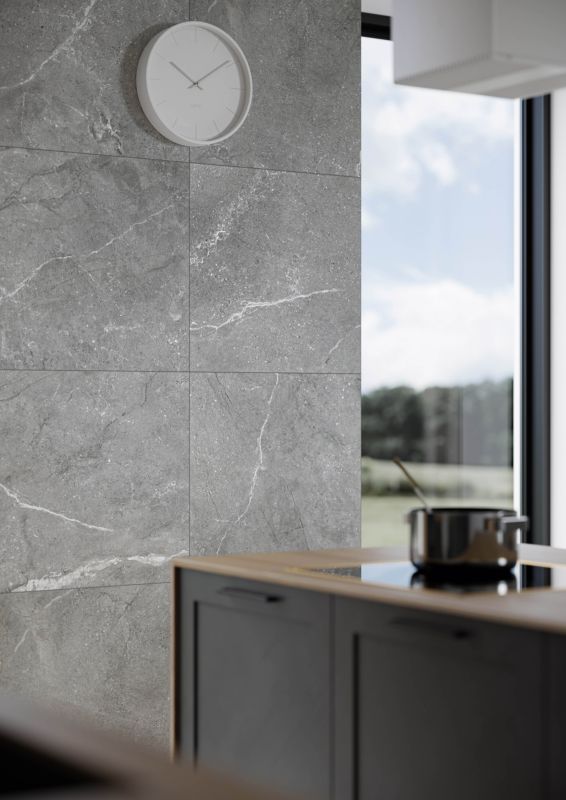 Frostbestandig glasurbelagt porcelænsflise Tanger 60 x 60 cm grå 1,44 m²