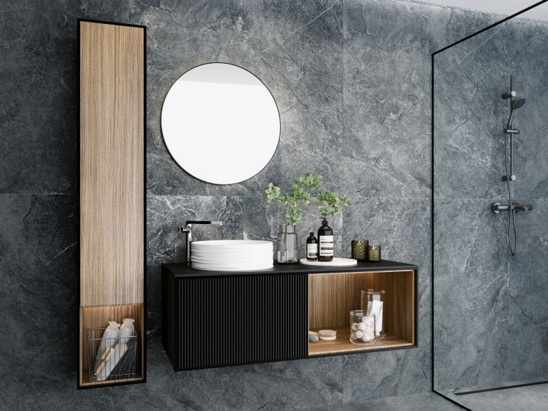 Frostbestandig glaseret porcelænsflise Varillo 120 x 60 cm nero mat 1,44 m²