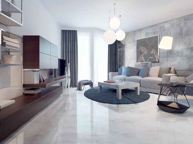 Poleret glasureret porcelænsflise Lexington Ceramstic 60 x 60 cm lys grå 1,44 m² 25 kg