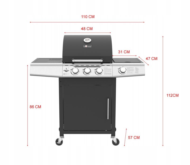 El Fuego MIAMI gasgrill med dobbelt låg, 1 stk.