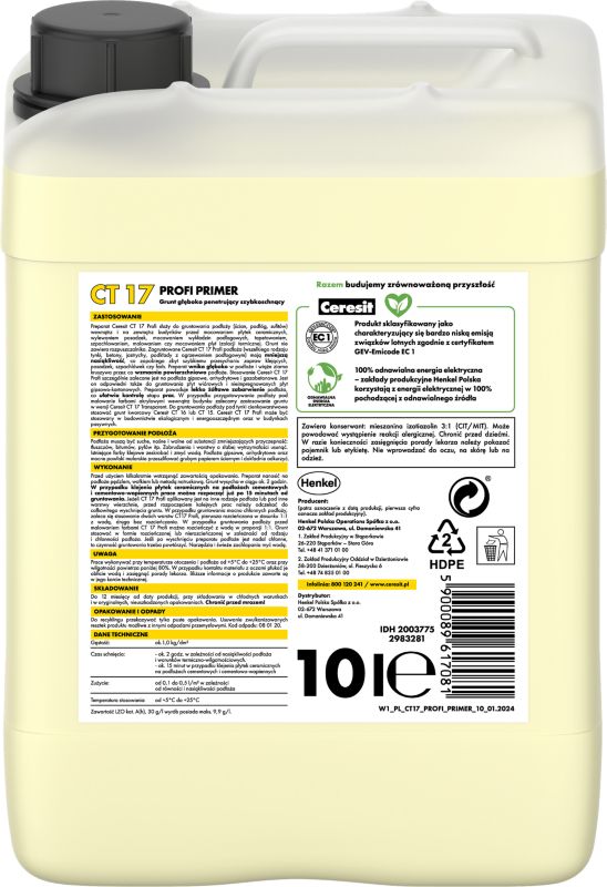 Dybdepenetrerende primer Ceresit CT 17 10 l