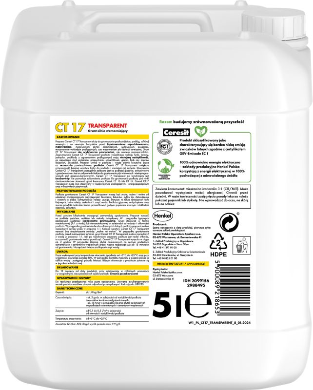 Ceresit CT17 Transparent dybdegående primer 5 l
