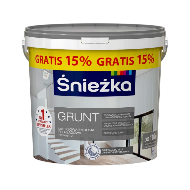 Sneżka Grund 10 l + 15 % hvid