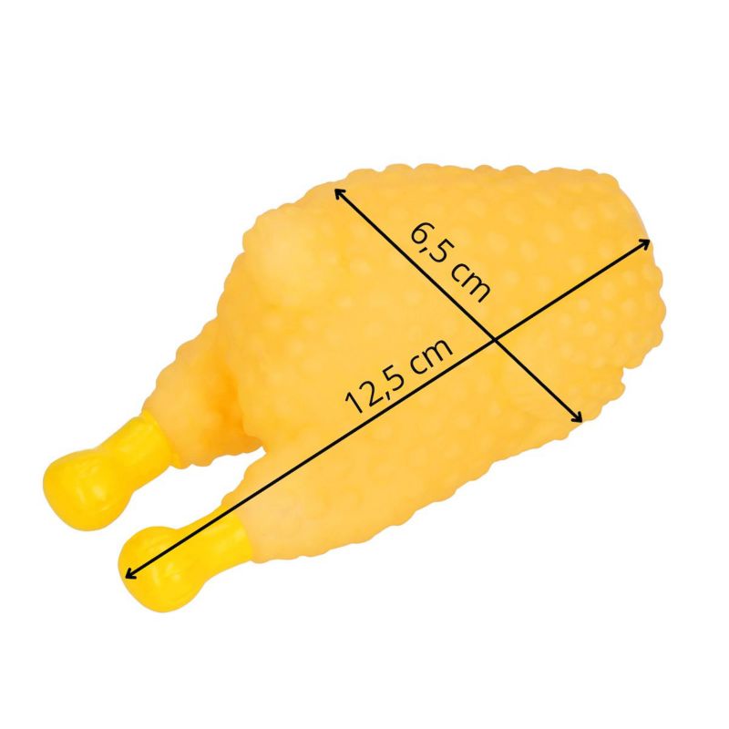 Springos gummihundelegetøj i kyllingeform med pibefunktion, gul, 1 stk.