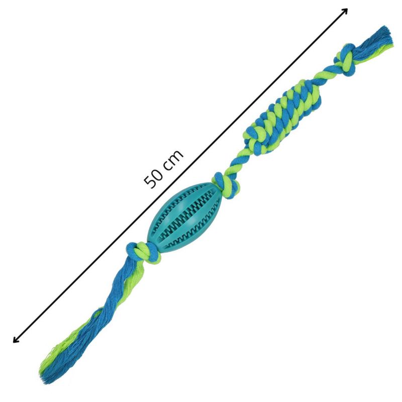 Springos hundelegetøj med flettet reb og gummibold til godbidder – 1 stk.
