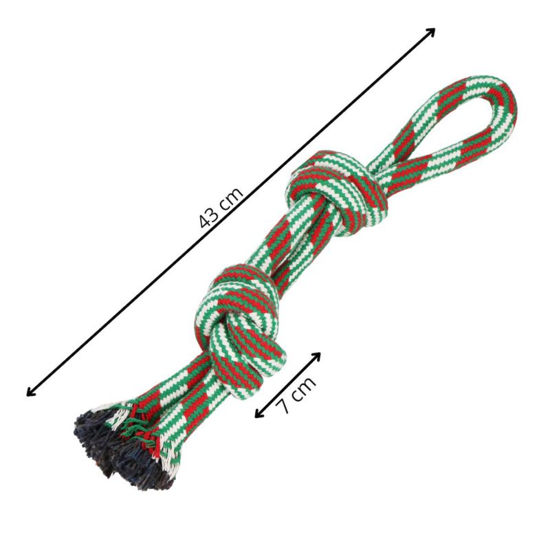Springos hundelegetøj med knuder, dobbelt reb, 1 stk.