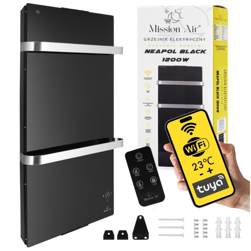 Konvektorradiator Neapol 1200W WiFi Sort