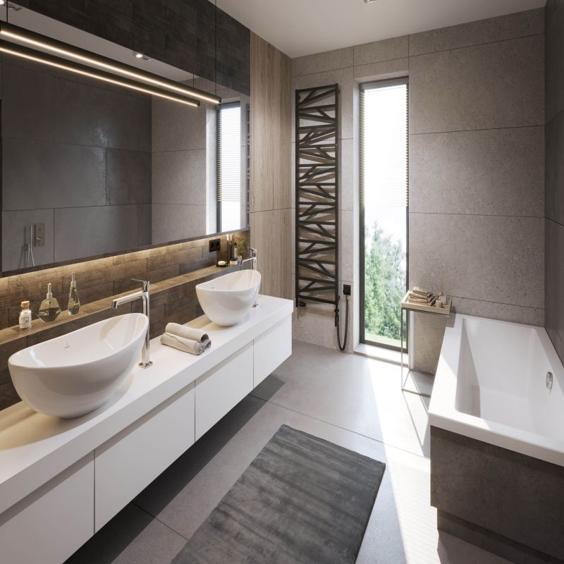 Sort Instal-Projekt Yuto badeværelsesradiator 90 x 50 cm