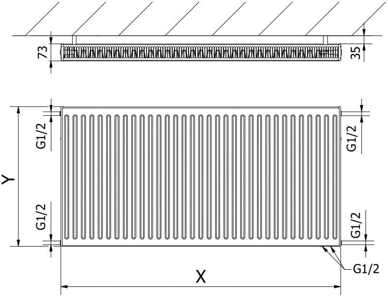 Mexen CV21 panelradiator 900 x 1000 hvid 1776 W